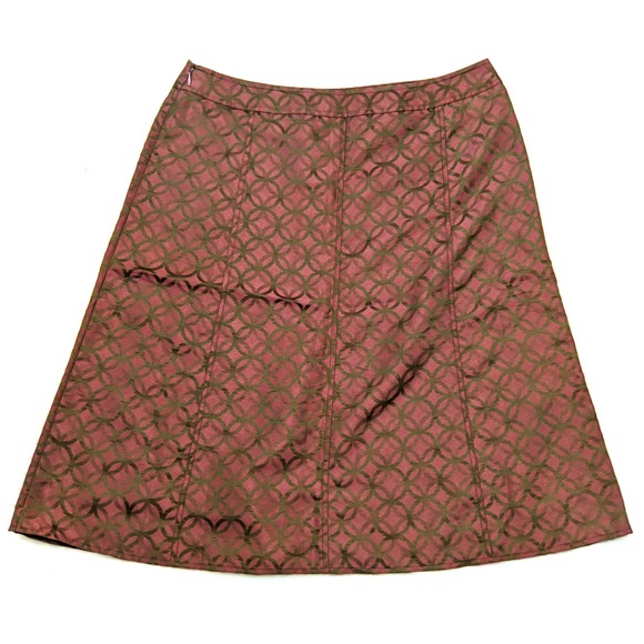 i.e. Petite A Line Skirt Boho Knee Length Waist Band Invisible Zipper Size 12P - Picture 3 of 4